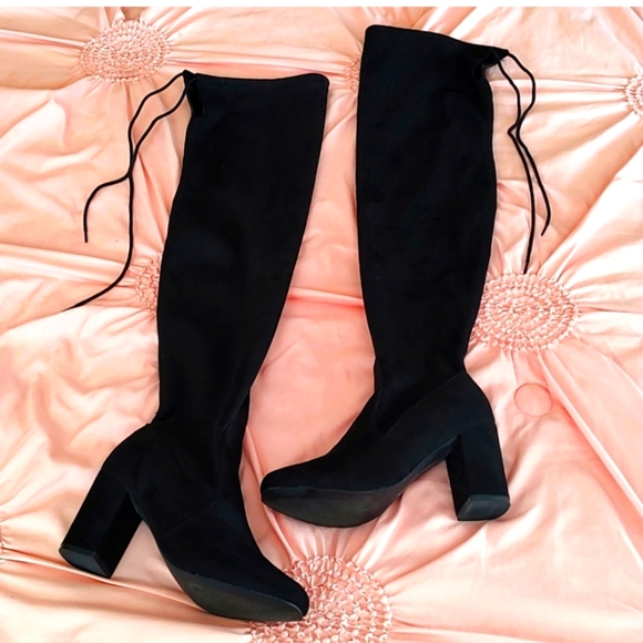 Chinese Laundry Shoes - CHINESE LAUNDRY BLACK SUEDE ABOVE THE KNEE BOOTS! SIZE 7.